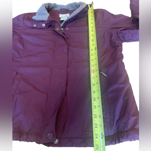 LL Bean Puffer Insulated Fleece Lined Burgundy Winter Coat Womens Size Medium - Picture 13 of 16